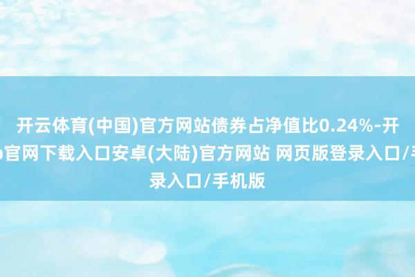 开云体育(中国)官方网站债券占净值比0.24%-开云app官网下载入口安卓(大陆)官方网站 网页版登录入口/手机版