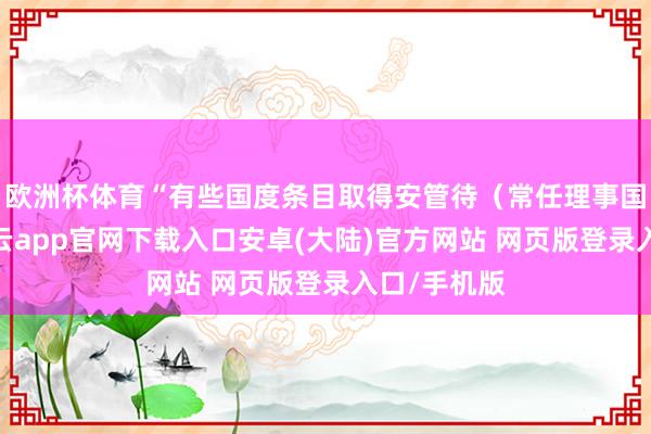 欧洲杯体育“有些国度条目取得安管待（常任理事国）席位-开云app官网下载入口安卓(大陆)官方网站 网页版登录入口/手机版